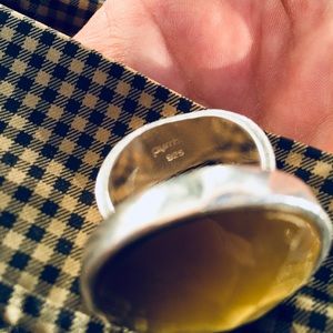 SOLD PYRRHA Faceted Tigers Eye 925 Cocktail Ring